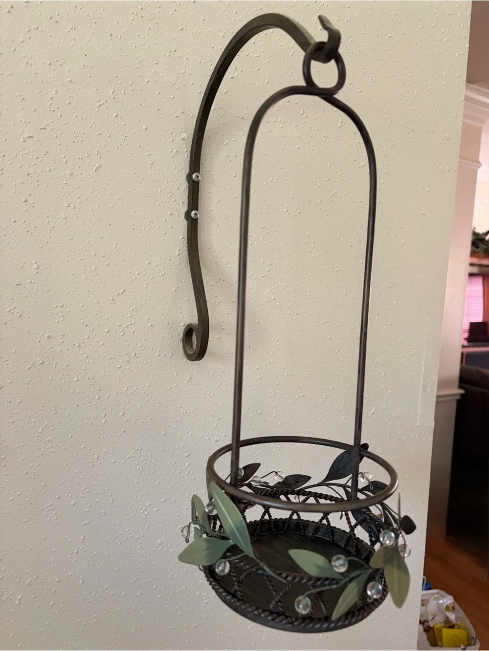 Party light Decorative Hanging candle holder or faux plant, Dark Bronze